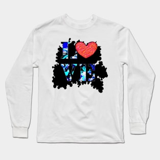 love abstract spray paint Long Sleeve T-Shirt